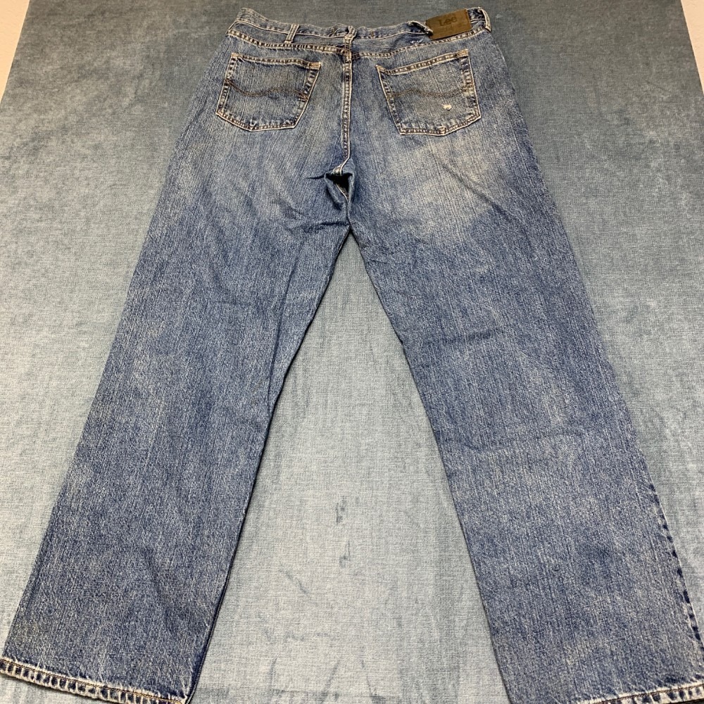Lee Relaxed Fit Jeans Mens 38x34 Blue Denim Cotton Trendy Outdoor Straight Leg